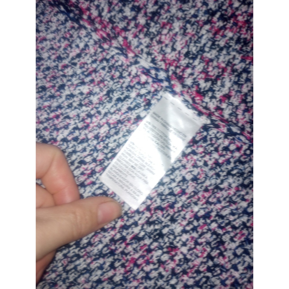 Chicos Tweed Rug Texture Cardigan One Button Raspberry‎ Size 1 - Picture 4 of 5
